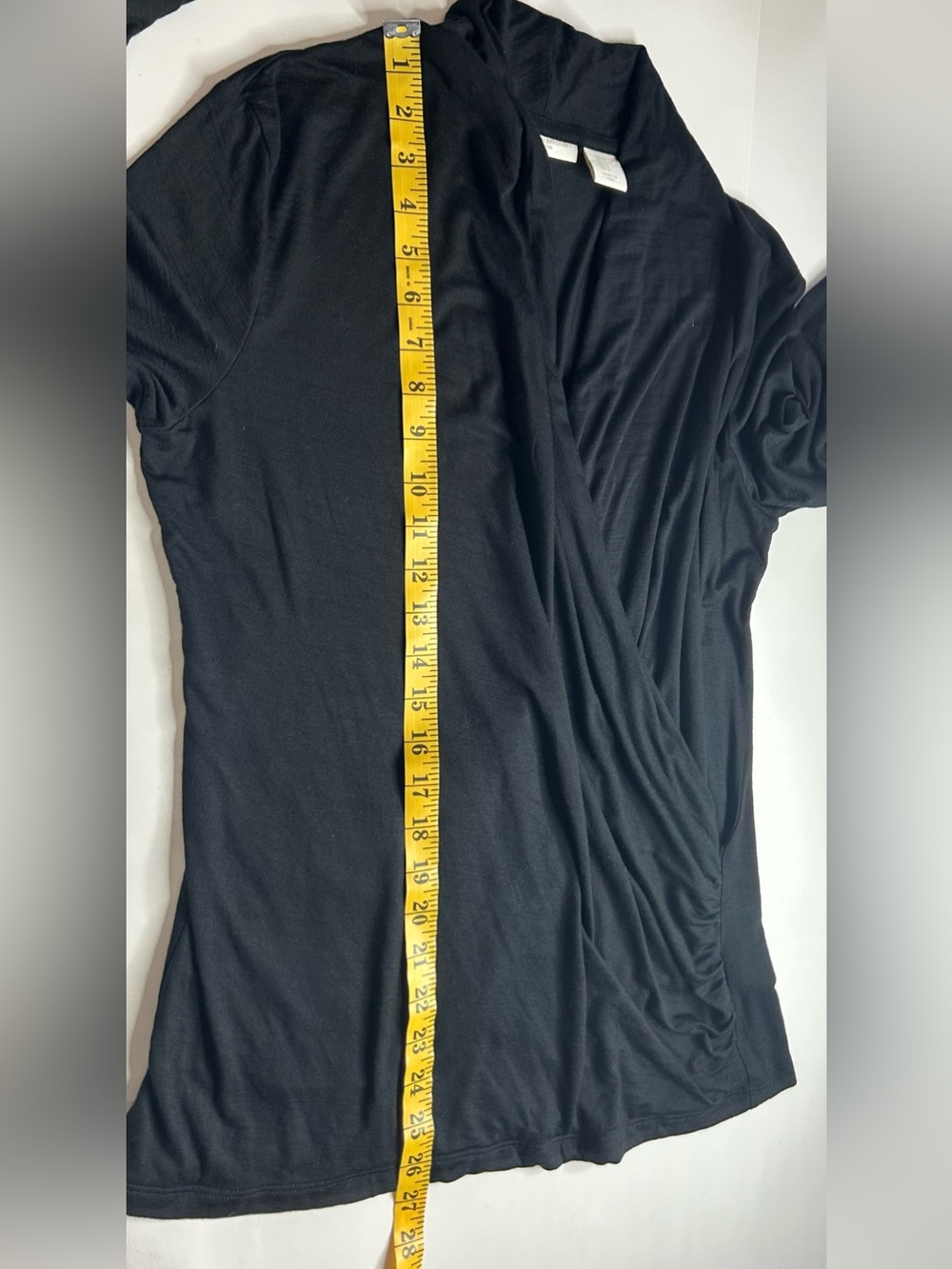 Christian Siriano Black Draped Long-Sleeve Wrap Top Minimalist SzM Day to Night - Picture 7 of 9